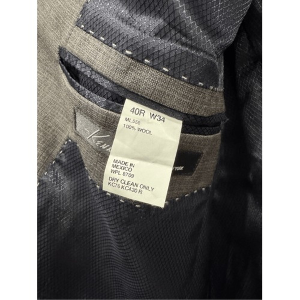 Kenneth Cole New York Mens Gray 100% Wool Two Button Blazer Sport Coat 40R ML558 - Picture 4 of 9